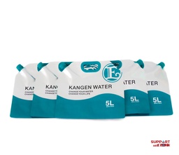 Pack de 5 Bolsas de 5 Litros personalizadas KANGEN PLATA y VERDE_Boca estrecha