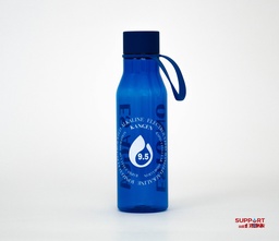 ﻿Botella azul asa de silicona 600 ml_ Logo círculo﻿