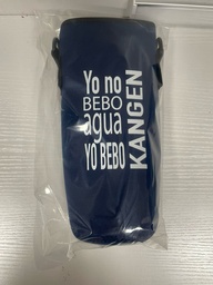 ﻿Porta Botella de neopreno azul con correa ajustable para hombro y mano﻿
